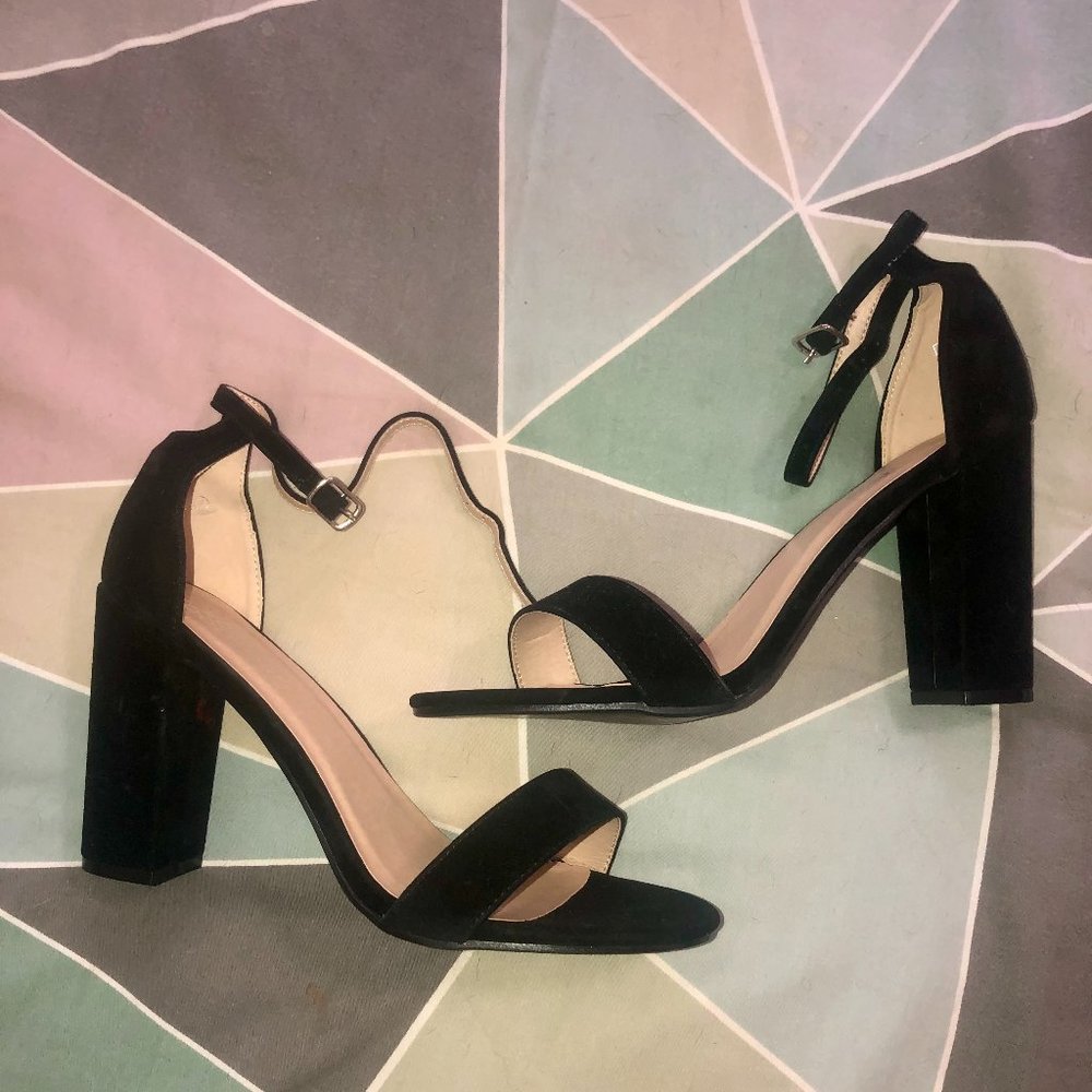 Black Heels with Ankle Strap